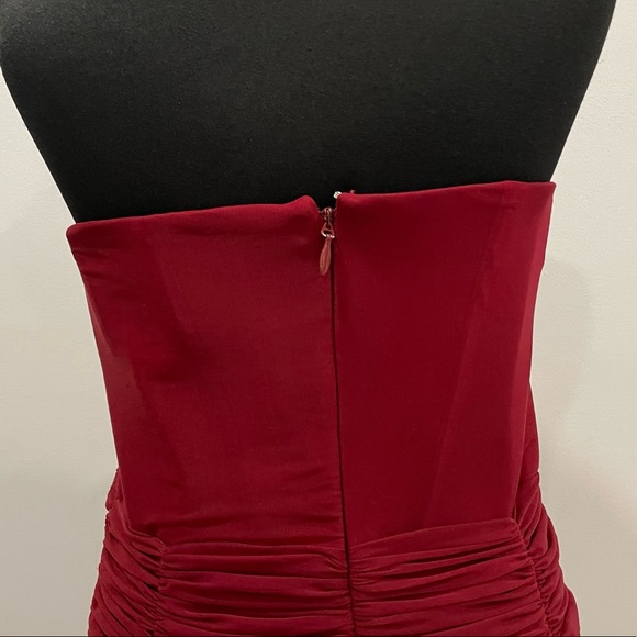 Lavish Alice Mesh Corset Midi Dress Burgundy US 20 - Picture 4 of 10